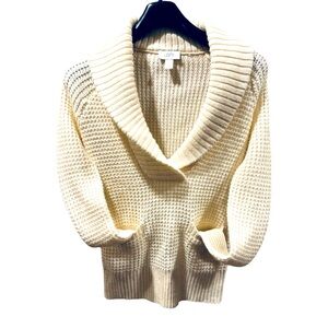 LOFT Shawl Collared Pullover‎ Sweater Cream colored Size S